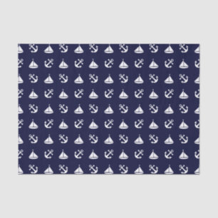 Sailing boat and anchor pattern tissue paper