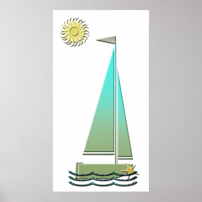Sailing Boat Art Poster (Front)