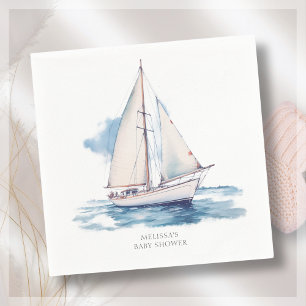 Sailing Boat Baby Shower Napkin