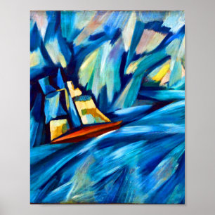 Sailing boat by Amadeo de Souza-Cardoso  Poster
