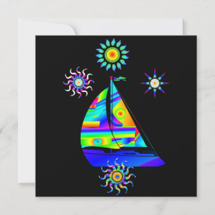 Sailing Boat Flat Greeting Card