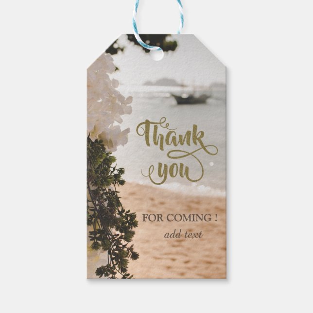 Sailing Boat Flowers Beach Gift Tags (Front)