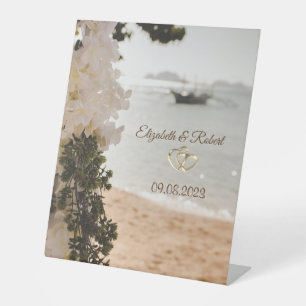 Sailing Boat Flowers Beach Pedestal Sign