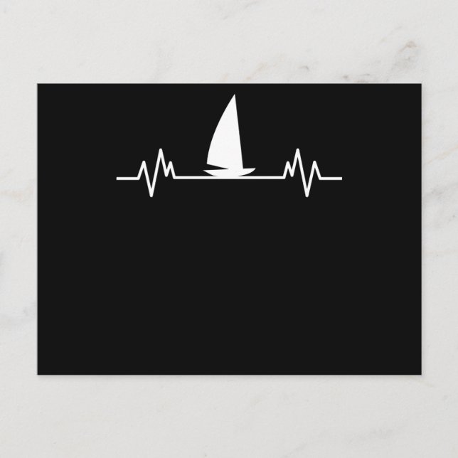 Sailing boat Heartbeat Skipper Fun Catamaran Gift Postcard (Front)