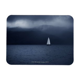 Sailing boat in stormy weather in Scottish Magnet