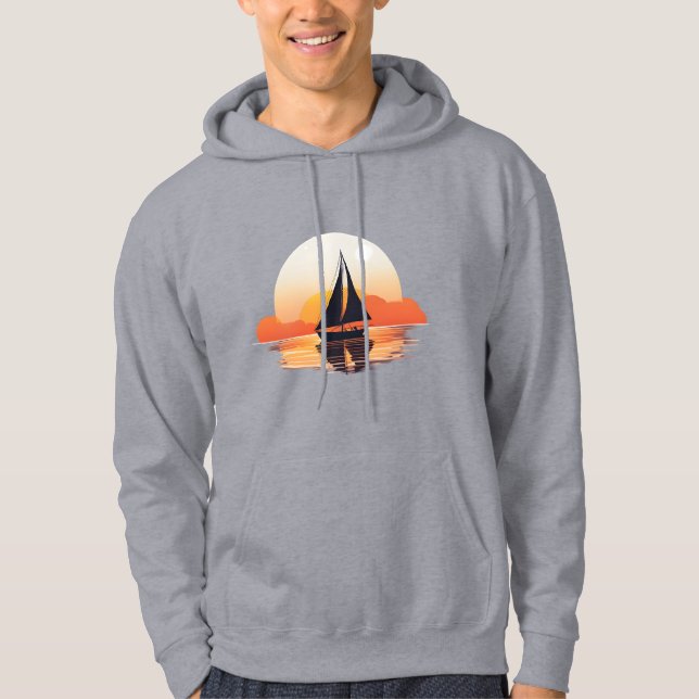 Sailing Boat Man's T-Shirt Hoodie (Front)