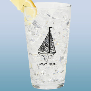 Sailing Boat Name Glass