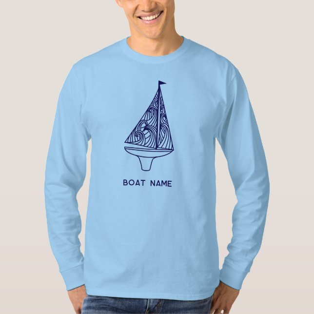 Sailing Boat Name Nautical  T-Shirt (Front)