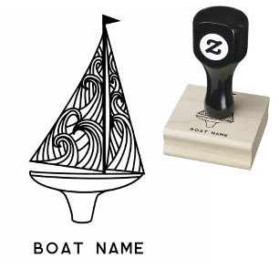 Sailing Boat Name  Rubber Stamp