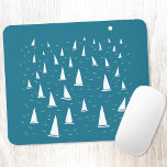 Sailing Boat Nautical Mouse Pad<br><div class="desc">Sail boats racing on a sparkling teal green sea.  A fun nautical design for anyone who enjoys sailing.  Original art by Nic Squirrell.</div>