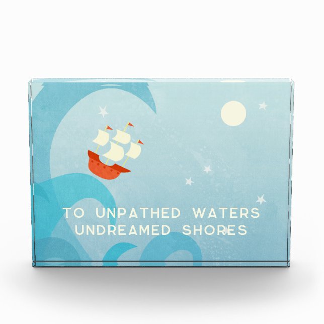 Sailing Boat Quote Art Photo Block (Front)