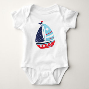 Sailing Boat, Sailor, Sailing, Boat, Ship, Sails Baby Bodysuit