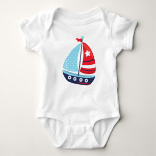 Sailing Boat, Sailor, Sailing, Sails, Boat, Ship Baby Bodysuit