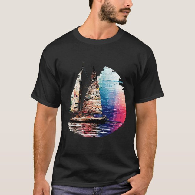 Sailing Boat Sea World Ocean Beauty Discovery Art T-Shirt (Front)