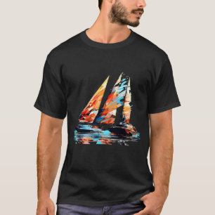 Sailing Boat Sea World Ocean Beauty Discovery Art T-Shirt