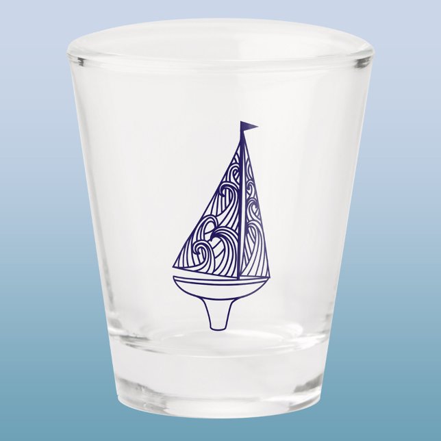 Sailing Boat Shot Glass (Yachting sailing sailboat shot glass)