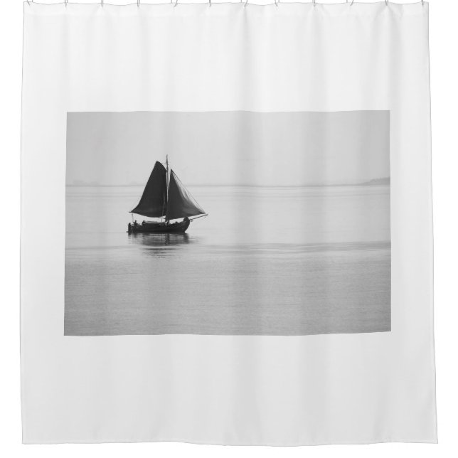 Sailing boat shower curtain (Front)