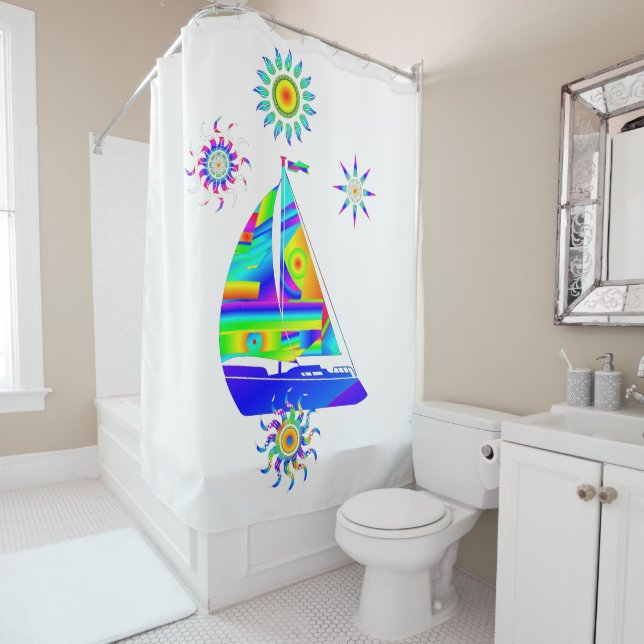 Sailing Boat Shower Curtain (In Situ)