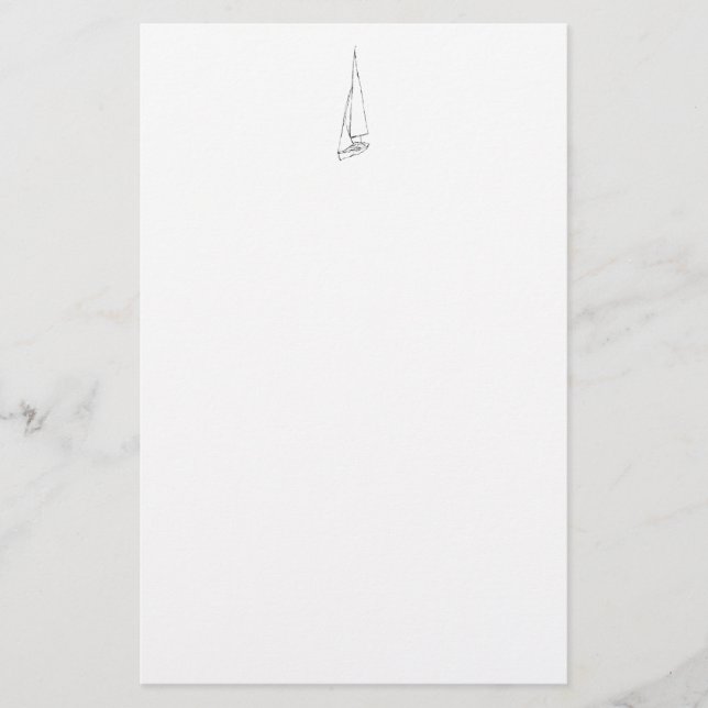 Sailing boat. Sketch in Black and White. (Front)