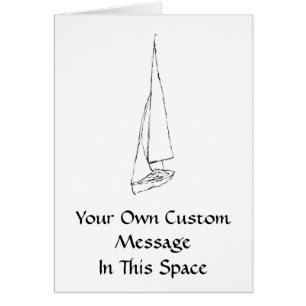 Sailing boat. Sketch in Black and White.