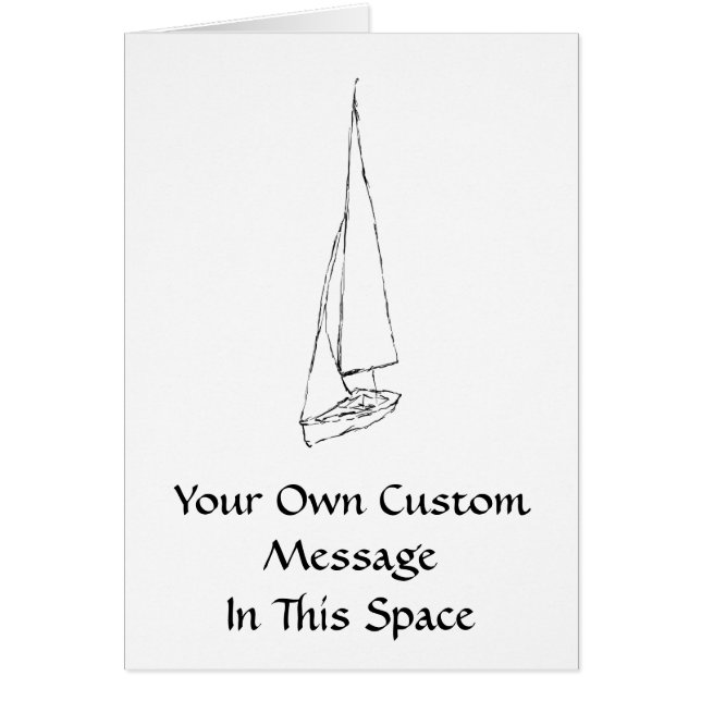 Sailing boat. Sketch in Black and White. (Front)