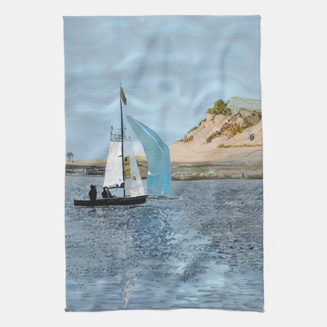 SAILING BOAT TEA TOWEL (Vertical)