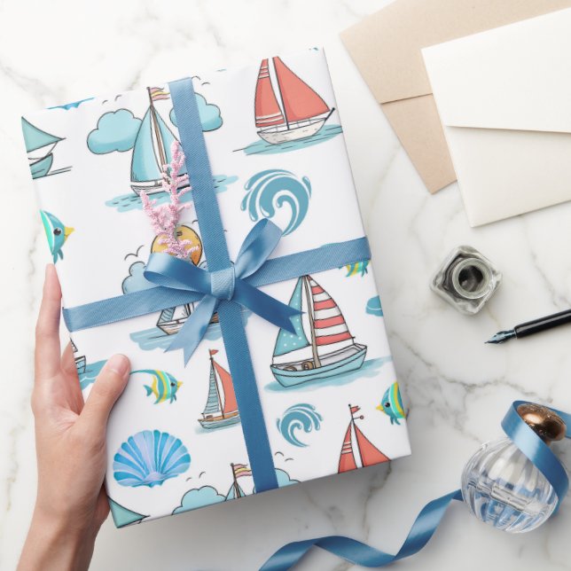 Sailing Boat Wrapping Paper (Gifting)