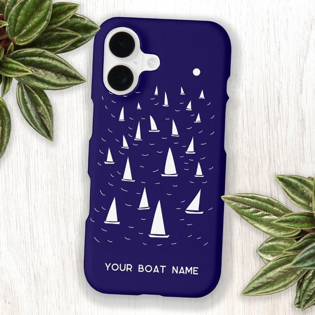 Sailing Boat Yacht Personalized Boat Name (Personalized boat name sailing yacht or sailboat art custom phone case)