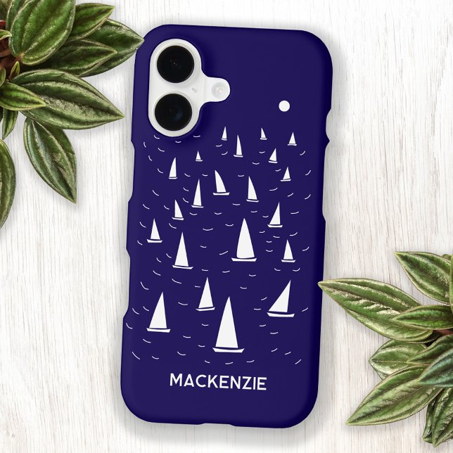 Sailing Boat Yacht Personalized Custom Name (Personalized boat name sailing yacht or sailboat art custom phone case)
