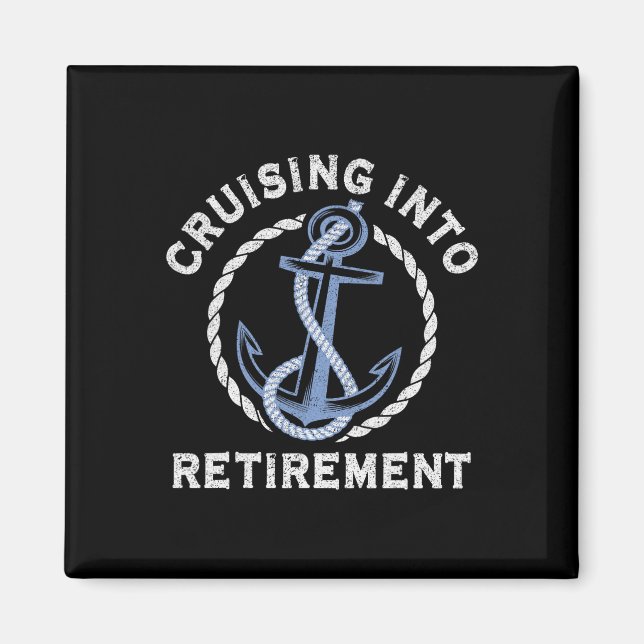 Sailing Boating Vacation Cruising Into Retirement  Magnet (Front)