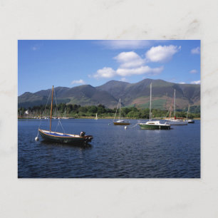 Sailing boats and Skiddaw Cumbria England Postcard