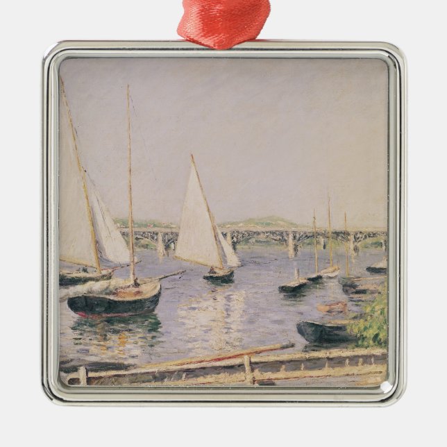 Sailing boats at Argenteuil, c.1888 Metal Tree Decoration (Front)