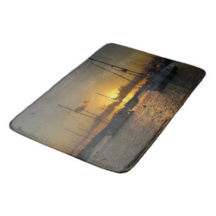 Sailing Boats at Sunset Bath Mat