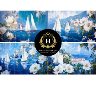 Sailing Boats Collage Decoupage Tissue Paper