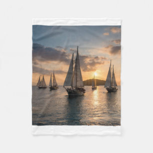 Sailing Boats Fleece Blanket