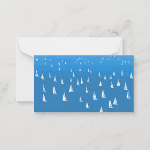 Sailing Boats in deep blue Sea - Regatta Sailboats Card
