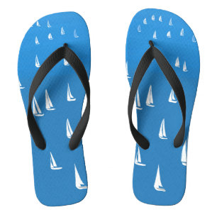 Sailing Boats in deep blue Sea - Regatta Sailboats Jandals