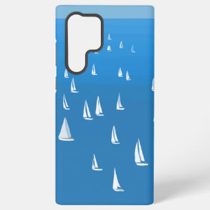Sailing Boats in deep blue Sea - Regatta Sailboats Samsung Galaxy Case