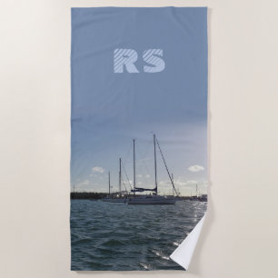 Sailing Boats with (or without) your Initial(s) Beach Towel