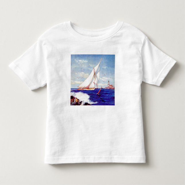 Sailing By The Lighthouse by Albert B. Marks Toddler T-Shirt (Front)