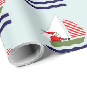 Sailing Christmas Holiday Gifts Wrapping Paper