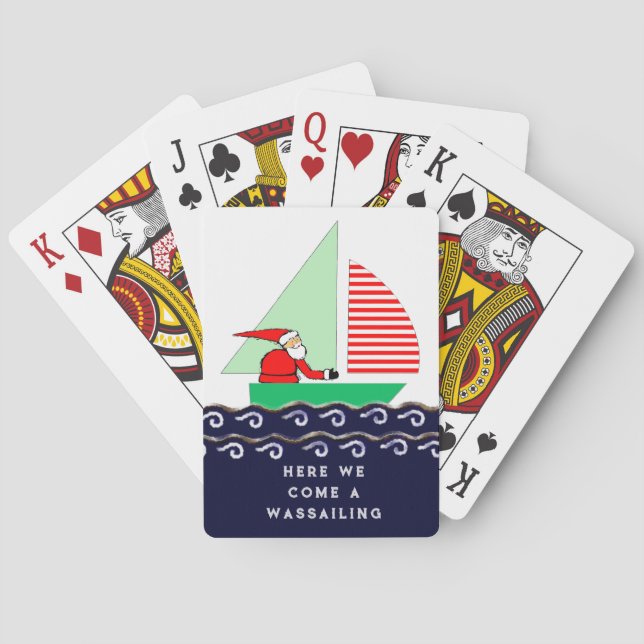 Sailing Christmas Holiday Playing Cards (Back)