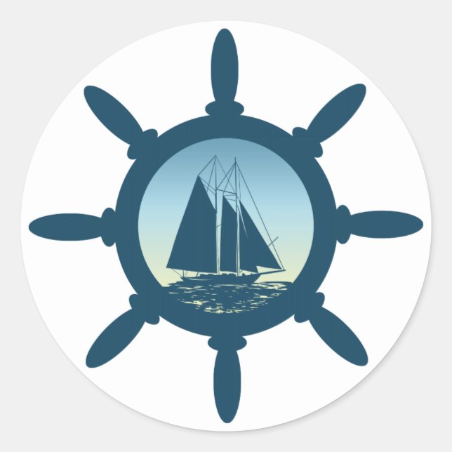 Sailing Classic Round Sticker (Front)