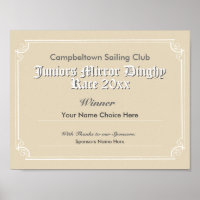 Sailing Club Competition Winner's Certificate