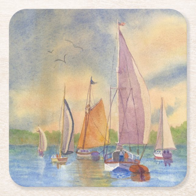 Sailing Coaster, Sailboat Coaster, Maine Coaster  (Front)