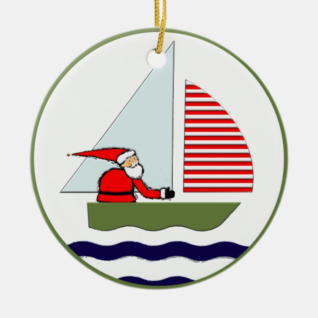 Sailing Collectable  Ceramic Tree Decoration (Front)