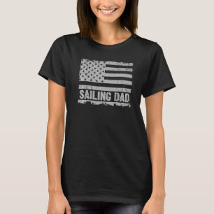 Sailing Dad America Us Flag Patriot Vintage T-Shirt