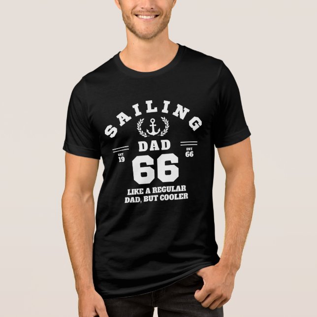 Sailing Dad Funny Boating Established 1966 Tri-Blend Shirt (Front)