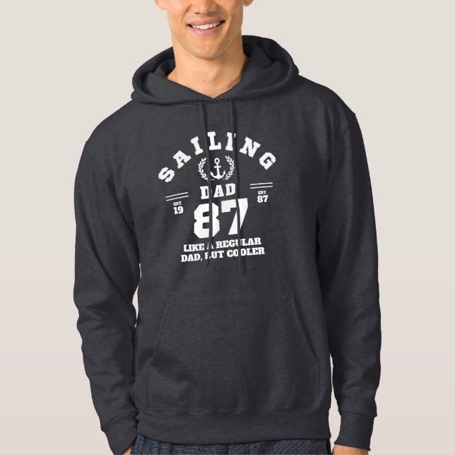 Sailing Dad Funny Boating Established 1987 Hoodie (Front)