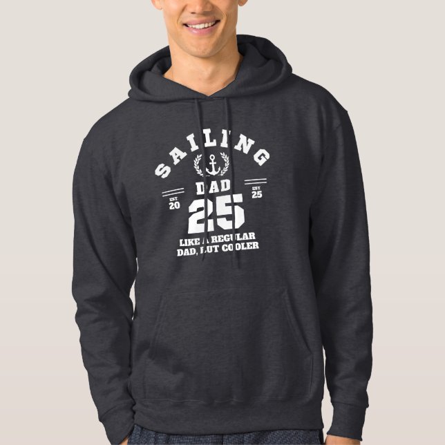 Sailing Dad Funny Boating Established 2025 Hoodie (Front)